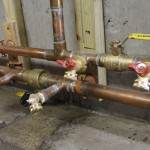Purge valve set-up for multiple piping loops. 